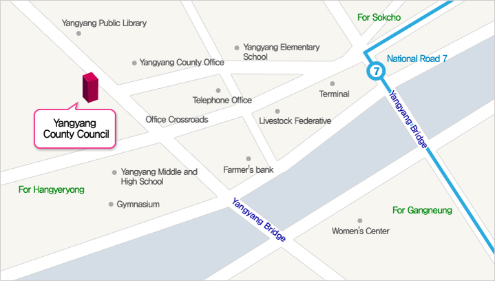 YangYang-gun Council map. Details see the text below, please.